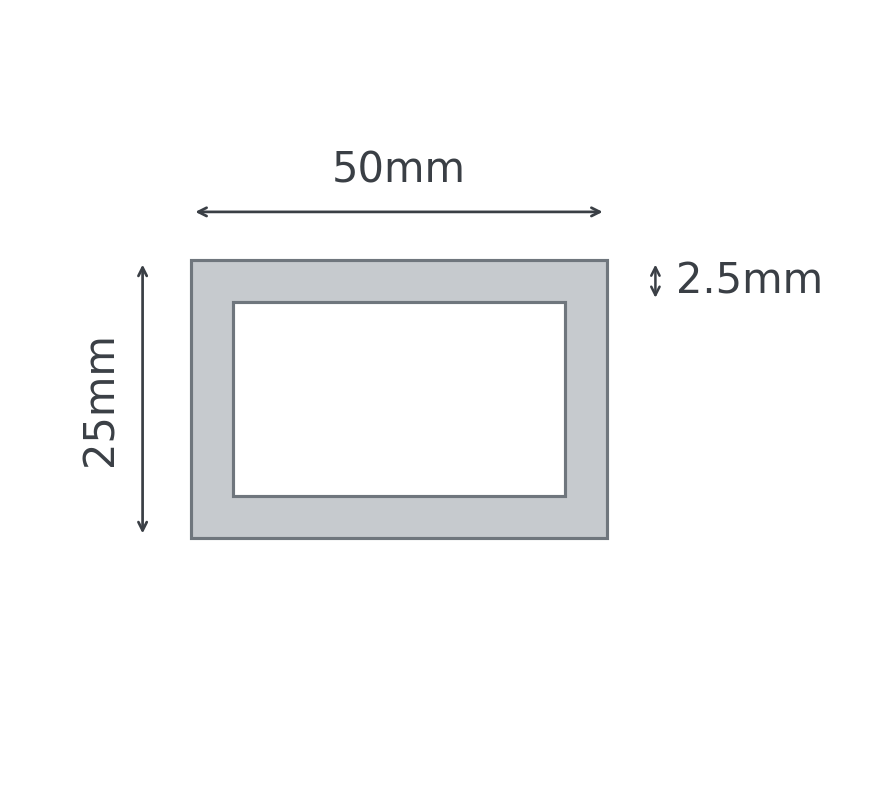 50x25x2.5m Galvanized Steel RHS - OFFCUTSNZ