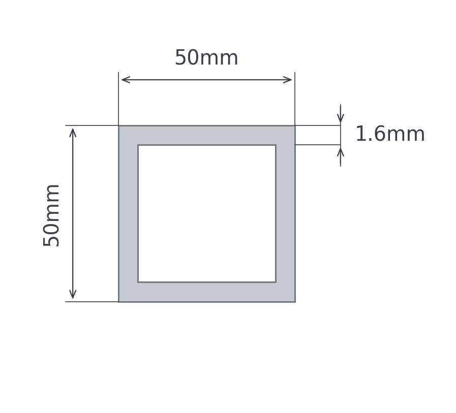 50x50x1.6mm Galv SHS - Custom Cut to Length | NZ Shipping - OFFCUTSNZ