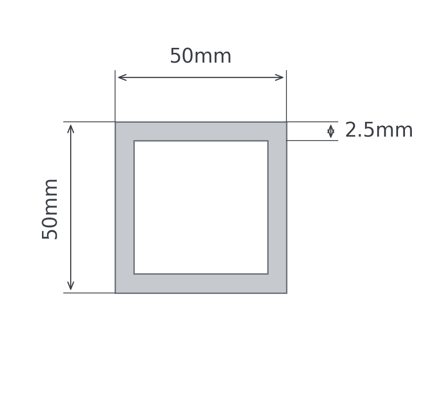 50x50x2.5 galvanized steel SHS - OFFCUTSNZ