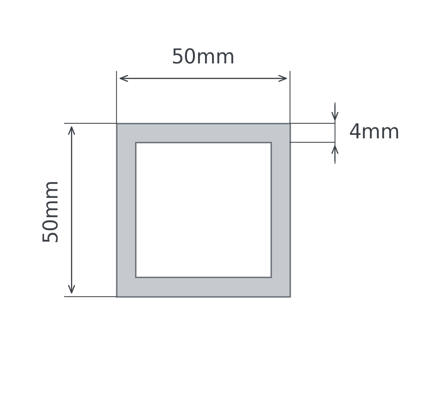 50x50x4mm Galv SHS - Custom Cut to Length | NZ Shipping - OFFCUTSNZ